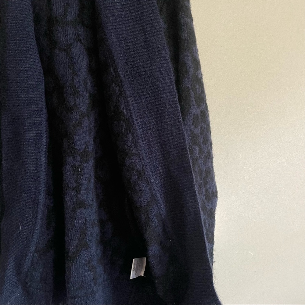Iro Stema Navy Leopard Print Open Shawl Cardigan … - image 8